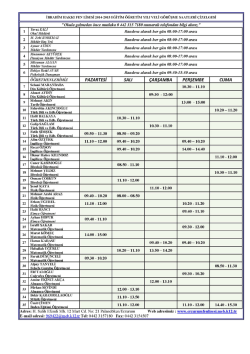 İBRAHİM HAKKI FEN LİSESİ 2014-2015 EĞİTİM ÖĞRETİM YILI