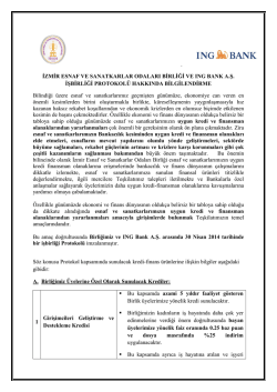 İzmir Esnaf Ve Sanatkarlar Odaları Birliği Ve Ing Bank A.Ş. İşbirliği