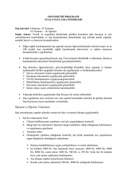ODY Staj Yeterlilikleri