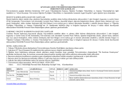 &Uuml;niversitemizin aşağıda belirtilen birimlerine 2547 sayılı