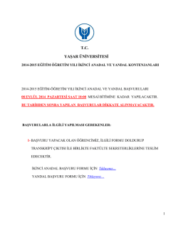 2014-2015 eğitim &ouml;ğretim yılı ikinci anadal