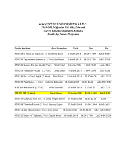 HACETTEPE ÜNİVERSİTESİ İ.İ.B.F. 2014