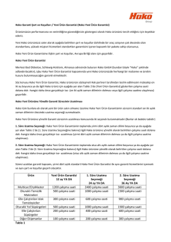 Hako Garanti Şart ve Koşulları