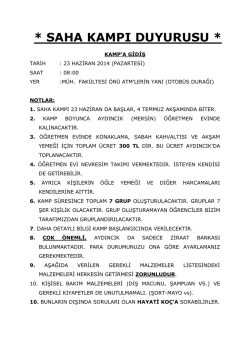 arazi kampı i&ccedil;in gerekli malzemeler