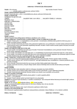 EK V-Sorumlu M&uuml;d&uuml;r S&ouml;zleşme Formatı