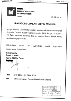 Konya SMMM Odası tarafından d&uuml;zenlenen 14