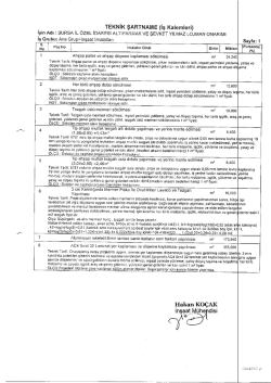 TEKNİK şARTNAME (iş Kalemleri)