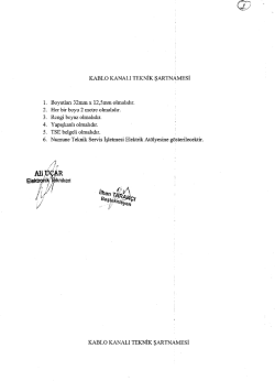 KABLO KANALI TEKNİK şARTNAMEsİ
