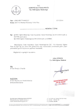 İl&ccedil;e Milli Eğitim M&uuml;d&uuml;rl&uuml;ğ&uuml; Yazısı