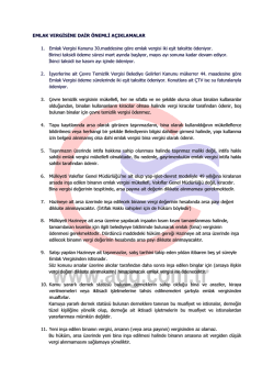 EMLAK VERGİSİNE DAİR &Ouml;NEMLİ A&Ccedil;IKLAMALAR 1. Emlak Vergisi