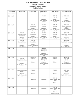 Haftalık &Ccedil;izelge - İletişim Fak&uuml;ltesi