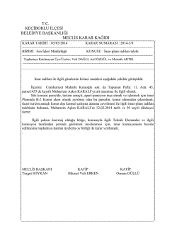 tc ke&ccedil;iborlu il&ccedil;esi belediye başkanlığı meclis karar kağıdı