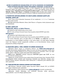 bayındırlık ve iskan bakanlığına s&ouml;zleşmeli personel alınacaktır
