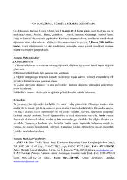 ON DOKUZUNCU T&Uuml;RKİYE FELSEFE OLİMPİYADI On dokuzuncu