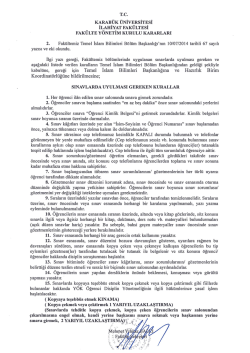 Sınavlarda Uyulması Gereken Kurallar - İlahiyat Fak&uuml;ltesi