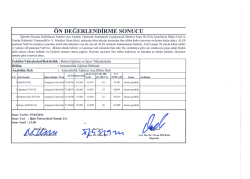 &Ouml;N DEĞERLENDİRME soNUCU