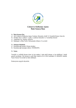 &Ccedil;ukurova Kalkınma Ajansı İhale Sonucu İlanı