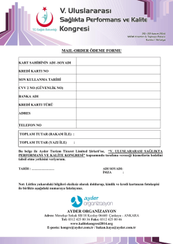 maıl-order &ouml;deme formu ayder organizasyon