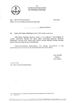 T.c. sALİHLİ KAYMAKAMLIĞI İl&ccedil;e Mıııı Eğitim M&uuml;d&uuml;rl&uuml;ğ&uuml;