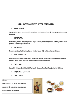 2014 ramazan ayı iftar men&uuml;leri