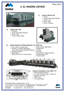 G&uuml;ncel 2. El makine listesi i&ccedil;in l&uuml;tfen tıklayınız&hellip;