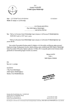 İş Sağlığı ve İş G&uuml;venliği - Uşak Milli Egitim M&uuml;d&uuml;rl&uuml;ğ&uuml;