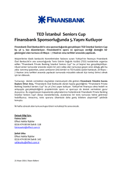 TED İstanbul Seniors Cup Finansbank Sponsorluğunda 5.Yaşını