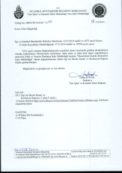 Tebliğ No-435 - İstanbul B&uuml;y&uuml;kşehir Belediyesi