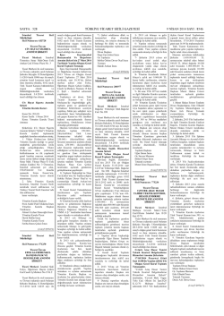 Ana S&ouml;zleşme Tarih 09 Nisan 2014-Tic.Sic.Gaz.Sayı 8546