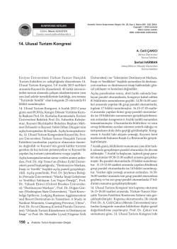 14. Ulusal Turizm Kongresi