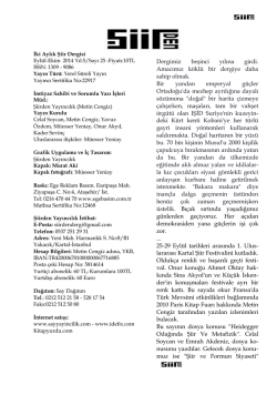 Dergimiz beşinci yılına girdi. Amacımız k&ouml;kl&uuml; bir dergiye