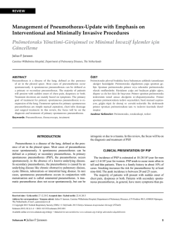 Management of Pneumothorax-Update with