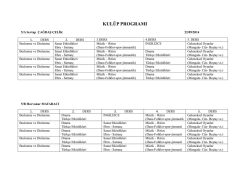 2014-2015 Eğitim &Ouml;ğretim Yılı Kul&uuml;p Programı