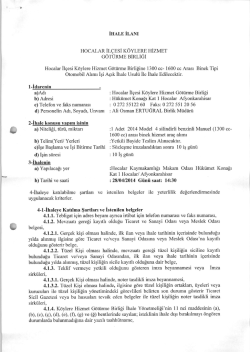 İhale ilanı i&ccedil;in tıklayınız