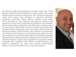 Cenk G&ouml;nen&ccedil; - BAUSEM - Bah&ccedil;eşehir &Uuml;niversitesi