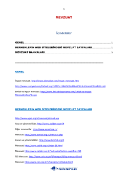 MEVZUAT İ&ccedil;indekiler