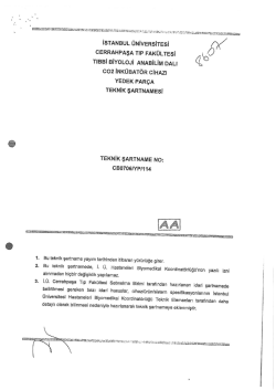Teknik Şartname - İstanbul &Uuml;niversitesi