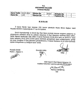 ADiYAMAN vALİLİĞİ - Adıyaman İl &Ouml;zel İdaresi