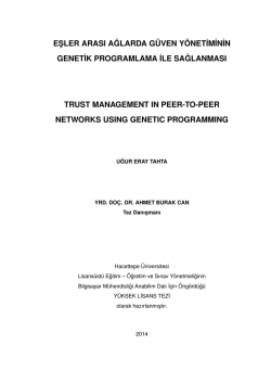 ES&cedil; LER ARASI A˘GLARDA G &uml;UVEN Y&uml;ONET˙IM˙IN˙IN GENET˙IK