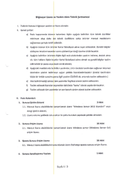 Teknik Şartname i&ccedil;in Tıklayınız