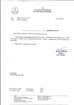 İl&ccedil;e Milli Eğitim M&uuml;d&uuml;rl&uuml;ğ&uuml; Yazısı