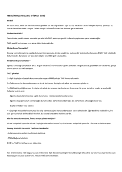 TEDAVİ AMA&Ccedil;LI KULLANIM İSTİSNASI (TAKİ) Nedir