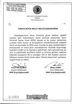 mıLLıvızT&ccedil;ı HAREKET PARTlsl TBMM. GRUP BAŞKANLIĞI