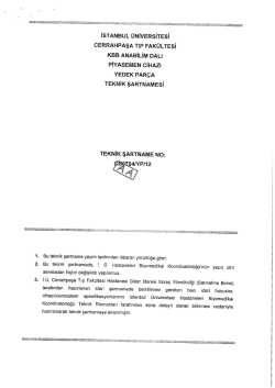 Teknik Şartname - İstanbul &Uuml;niversitesi