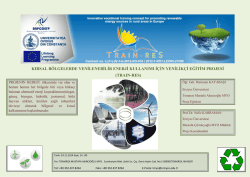 kırsal b&ouml;lgelerde yenilenebilir enerji kullanımı i&ccedil;in yenilik&ccedil;i eğitim