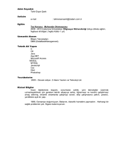 Öz Geçmiş - 2 Adam Yazılım