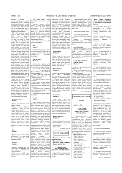 2013 yılı genel kurulun ilanına ilişkin ticaret sicil gazetesi