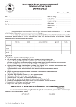 Sandık &Uuml;yesi Bor&ccedil; Senedi - Zonguldak Trabzonlular Derneği