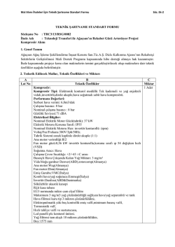 TEKNİK ŞARTNAME STANDART FORMU S&ouml;zleşme No