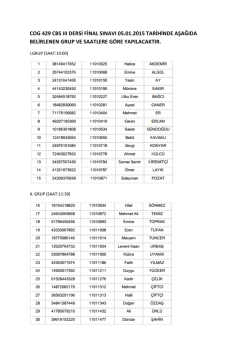 COG 429 CBS III DERSİ FİNAL SINAVI 05.01.2015